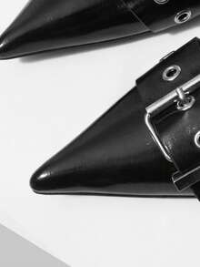 Mnmlis Women's Fashion Versatile Commuter Pointed Toe High Heels - Black - View 4