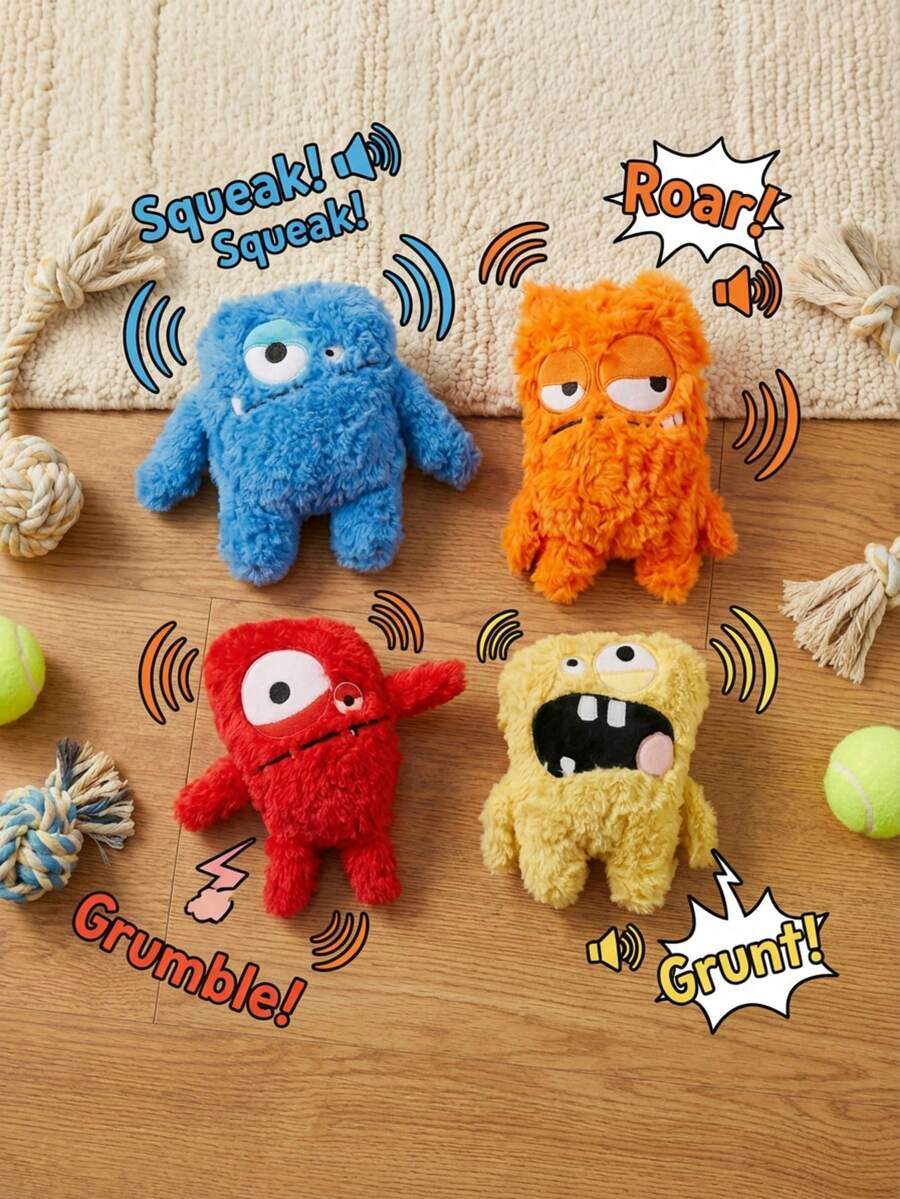 PETSIN Monster Plush Dog Toy With BB Sounds, Interactive Play For Dogs - Multicolor - View 1