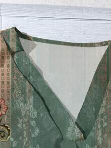 Rusticease 女士休闲简约风绿色花卉几何印花衬衫，适合夏季穿着 - 彩色 - 查看 3