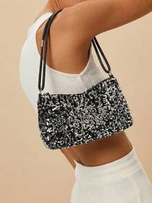 Glamine 流行包包女新款时尚韩版手提包全包单肩小方包 - 銀色 - 查看 1