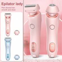 1个3合1粉色女士电动剃须刀，IPX7防水，USB充电，数字显示，适用于腿部、腋下和比基尼部位的修剪。 - 彩色 - 查看 3