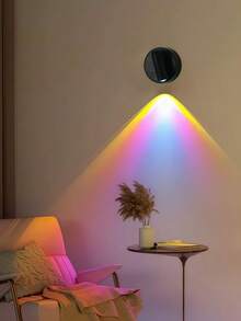 1PC Motion Sensor RGB Rainbow Projector Light, 2 Styles, 350° Rotatable, Remote Control, Magnetic Mount, Type-C Rechargeable, For Bedroom & Living Room Decor, Ideal Gift - RGB with remote control - View 3