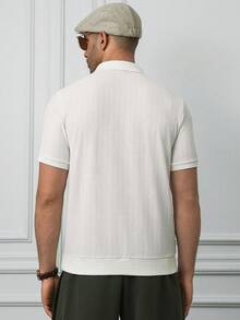 Manfinity CasualCool 男士休闲宽松短袖Polo衫 - 白色 - 查看 2