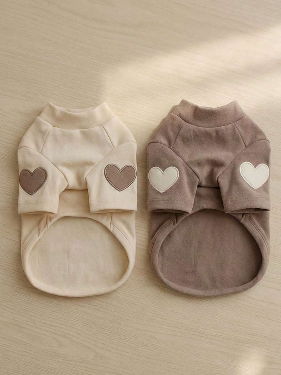 PETSIN Soft Stretch Fabric Skin-Friendly, Comfortable , Love-Shaped Pattern All Seasons Universal Daily Wear Pet Basic Shirt Small Medium Dogs Teddy Bear Pomeranian Shih Tzu Fashion Cute Pet Clothing Popular Pet Clothing Essential Daily Pet Clothing - Multicolor - View 1