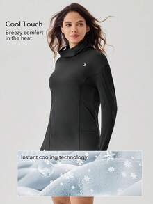 OutZeal SunProof UPF50+ Cooling Sun Protection Pocket Long Sleeve Tee Women With Mask - Black - View 2