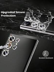 一套摄像头镜头保护膜，兼容三星 Galaxy S25 Ultra、S25/25 Plus、S24 Ultra、S24、S24 Plus、S23 Ultra、S23、S23 Plus，高清钢化玻璃铝合金镜头环，后置摄像头保护膜，兼容 A14、A15、A16、A36、A55、A54、A25 等机型，镜头保护壳，适用于日常、办公、居家使用，闪亮水晶镜头保护膜，防水防震防摔，防刮防指纹，全覆盖 - 銀色 - 查看 3