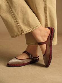 Rosivie Bailarinas casuales y versátiles para ir al trabajo, de estilo minimalista - Caqui - Ver 4