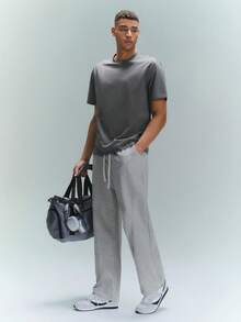 Driftmere 男式宽松抽绳腰斜口袋运动裤 - 淺灰色 - 查看 3