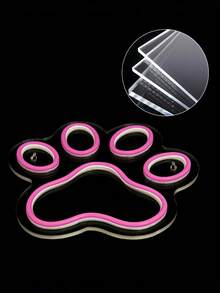 1PC Pink Paw Print LED Neon Sign, USB Powered Acrylic Light With Switch & Hanging Chain, Cute Decor For Pet Lovers, Bedroom, Game Room, Bar & Party - Multicolor - View 5