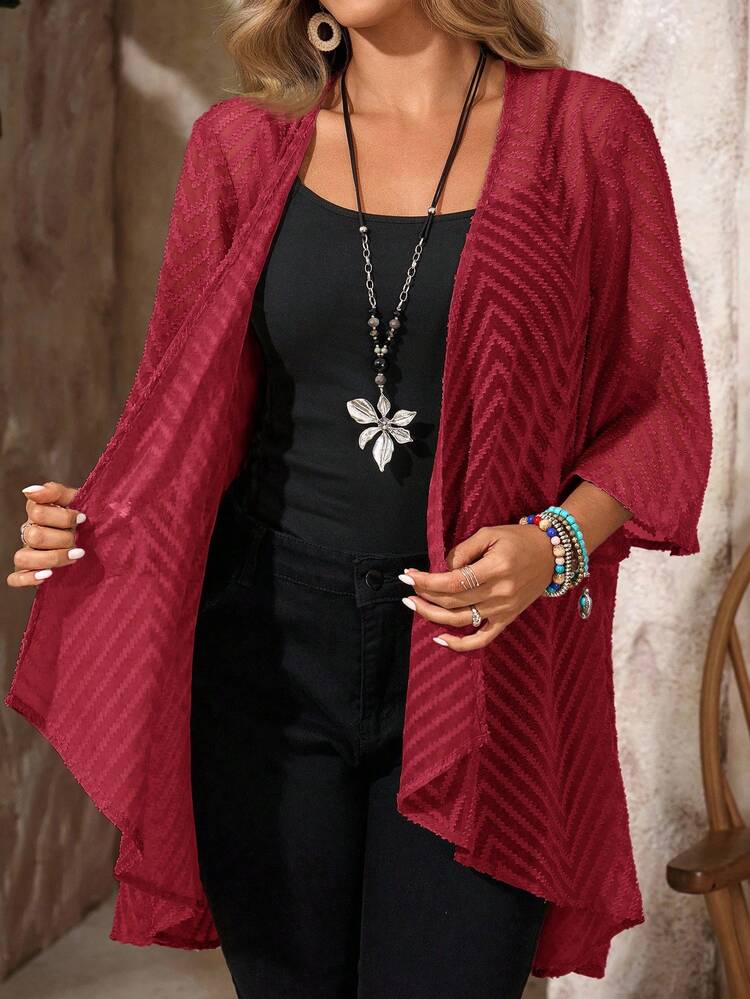 Plus Size Women Casual Versatile Long Sleeve Cardigan For Daily Wear