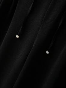 GlowEve CURVE Plus Size Women Solid Color Drawstring Waist Casual Versatile Daily Wear Pants - Black - View 7