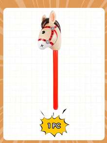 95cm Inflatable Horse Head Stick 4 Packs, PVC Brown/Black/White/Pink, Party & Stage Performance Props, Halloween Christmas Gifts, Outdoor Team Games - Multicolor - View 4