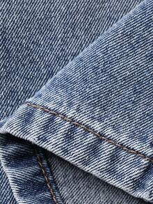 DAZY Women's Retro Washed Distressed Rhinestone Embellished Casual Denim Shorts Summer - Blue - View 3