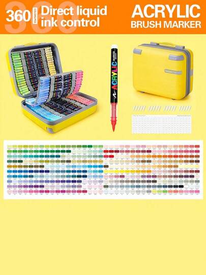 1 pieza Marcador de acrílico líquido de aplicación directa, el papel es apretado y apilable para libros de colorear DIY, se puede usar para dibujar en vidrio, piedra, etc., bolígrafo resistente al agua para pintura corporal.