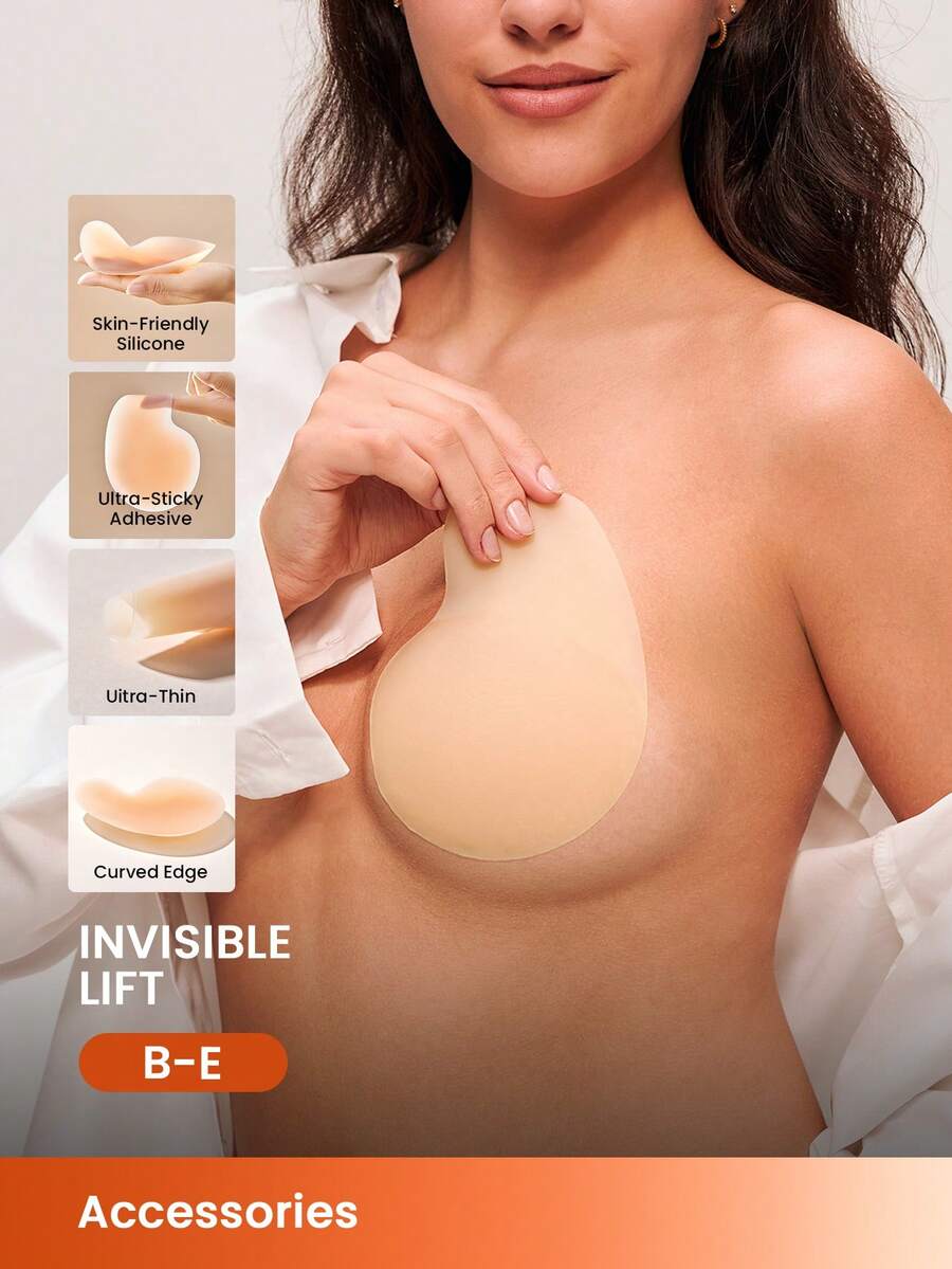 LUVLETTE 隐形亲肤自粘防下垂塑形提拉胸贴 - 杏色 - 查看 1