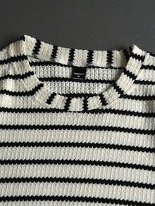 STYNVO 男士条纹圆领短袖休闲百搭T恤 - 杏色 - 查看 5