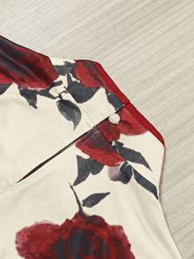 Franclia 针织印花圆领短袖女式连衣裙 - 杏色 - 查看 7