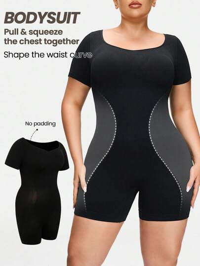 SHAPORA 女士无缝塑身连体衣，收腰提臀，纯色简约日常穿着