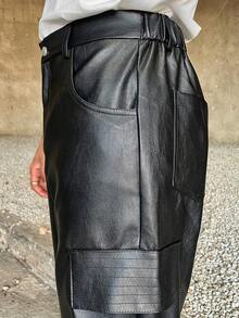 Ngobest Haus Ngobest Haus Men's Black PU Leather Pants, Loose Straight Leg, & Versatile Leather Trousers Men Black Leather Pants Men Wide Leg Pants Men Oversized Pants Black Leather Streetwear Pants Men Baggy Pants,Streetwear,Boyfriend Gifts. Men Baggy Wide Pants Baggy Black Pants Men Oversized Pants Black Baggy Pants Men - Black - View 3