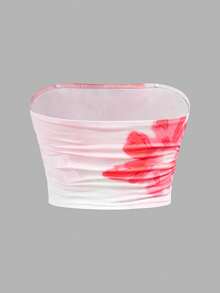 SHEIN Tween Girl Tropical Print Halter Maxi Dress 2 Pieces Set, Pink Vacation Style - Pink - View 7