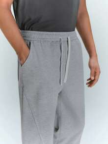 Driftmere 男式宽松抽绳腰斜口袋运动裤 - 淺灰色 - 查看 8