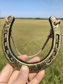 1pc Vintage Lucky Horseshoe Wall Decor Rustic Iron Hanging Ornament With Jute Rope For Outdoor Garden Courtyard Indoor Living Room Door Farmhouse Holiday Gift - one size fits all - View 10