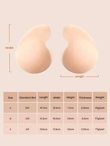 LUVLETTE Băng dán nâng ngực chống chảy xệ, vô hình, thân thiện với da, tự dính, thích hợp cho áo ngực cưới. - Vanilla - Xem 13
