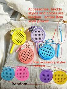 1PC Mini Magnetic Fidget Stress Relief Steel Ball Drawing Board With Keychain, Portable Anti-Anxiety Sensory Toy For Adults - Fun Office Desk Gadget, Travel Fidget Puzzle (Ideal Gift For ADHD) - Multicolor - View 5