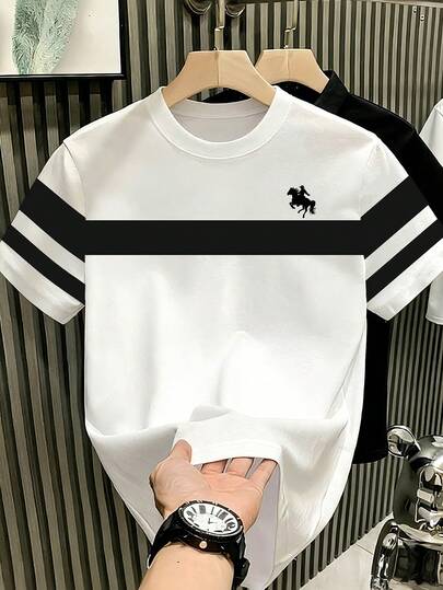 Manfinity Homme 男士经典条纹Polo衫