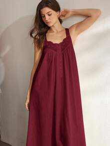 Ocili Women's Solid Color Sleeveless Casual Dress - Burgundy - View 6