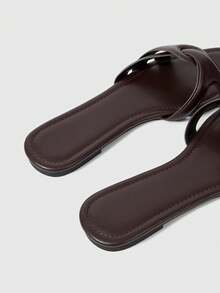 Sleekvia Sandal Musim Panas Wanita Multifungsi Modis Model Baru dengan Ujung Persegi, Sepatu Musim Panas - Coffee Brown - View 8