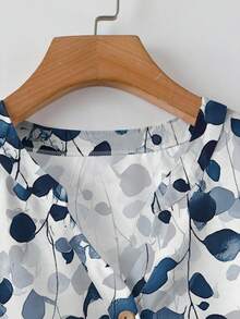 EMERY ROSE 大码度假休闲印花衬衫和纯色长裤两件套 - 彩色 - 查看 8