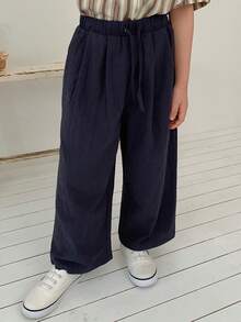 DAZY Toddler Boys' Plain Simple Casual Pants - Navy Blue - View 8