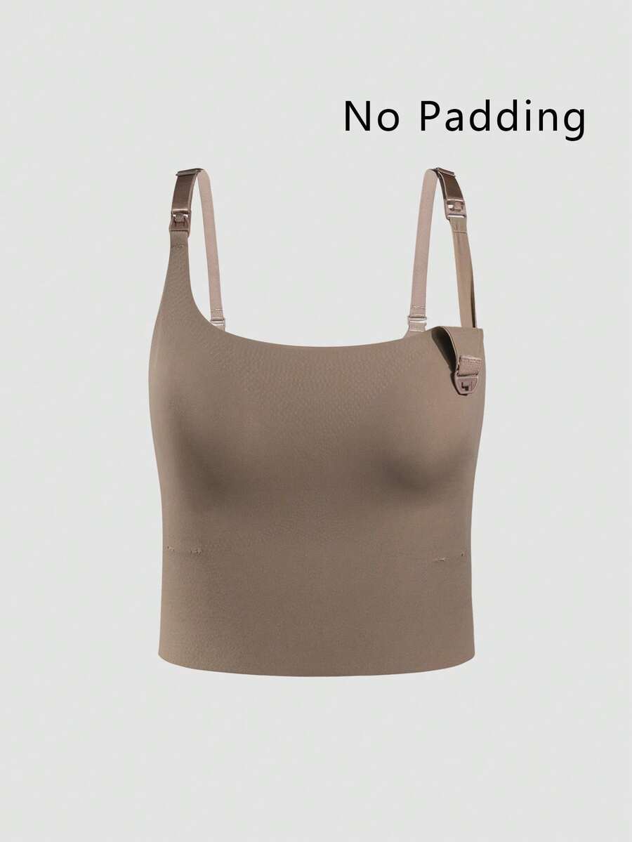 Moonlight&Mama 2026 Hot Selling Women's Comfortable Minimalist Solid Color Maternity & Nursing Bra, High Quality High Cost-Effective 1pc - Coffee Brown - View 1