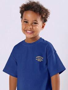 SUMWON Boys Blue Short Sleeve Car Print T-Shirt Summon Club International Garage Graphic Tee - Blue - View 3