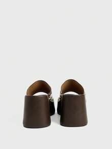 Sugerpunk Giày sandal đế xuồng cao gót họa tiết da bò đính đinh tán kiểu Nhật Bản, sandal phong cách punk sinh viên, giày đế xuồng phong cách đường phố punk dành cho nữ. - Rỉ Nâu - Xem 3