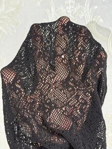 SHEIN DivaQ Women's Sexy One-Shoulder Short Sleeve Bodycon Dress - Black - View 8