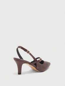 CUCCOO BIZCHIC Women's Fashion Versatile Pointed Toe High Heel Pumps Spring Shoes - Coffee Brown - View 3