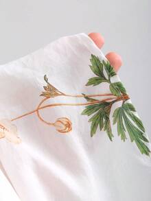 Sweetra Plant Print Backless Dress, Casual Vacation Style For Women, Spring/Summer - Multicolor - View 6