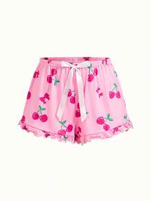 Bonmuse Ladies' Cherry Print Simple Daily Cami Top, Shorts, Pajama Set - Multicolor - View 10