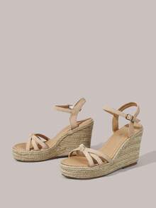 Styleloop 女士厚底坡跟凉鞋 - 杏色 - 查看 2