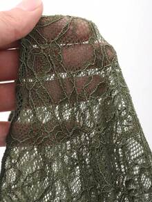 DAZY 性感半透明蕾丝吊带背心，内置衬垫胸罩，女士款 - 綠色 - 查看 7