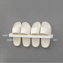 1 Slipper Rack, Bathroom Non Perforated, Bathroom Storage Rack, Wall Mounted Household Storage, Shoe Drain Rack - White - View 11
