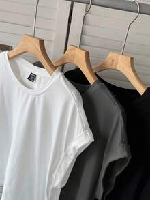 SHEIN LUNE Bộ 3 áo thun ngắn tay đơn giản màu trơn dành cho nữ, kiểu dáng thường ngày. - Nhiều màu - Xem 4