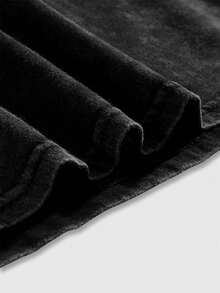 ROMWE MEN Goth Men's Casual Retro Print Short Sleeve T-Shirt, Summer - Black - View 5