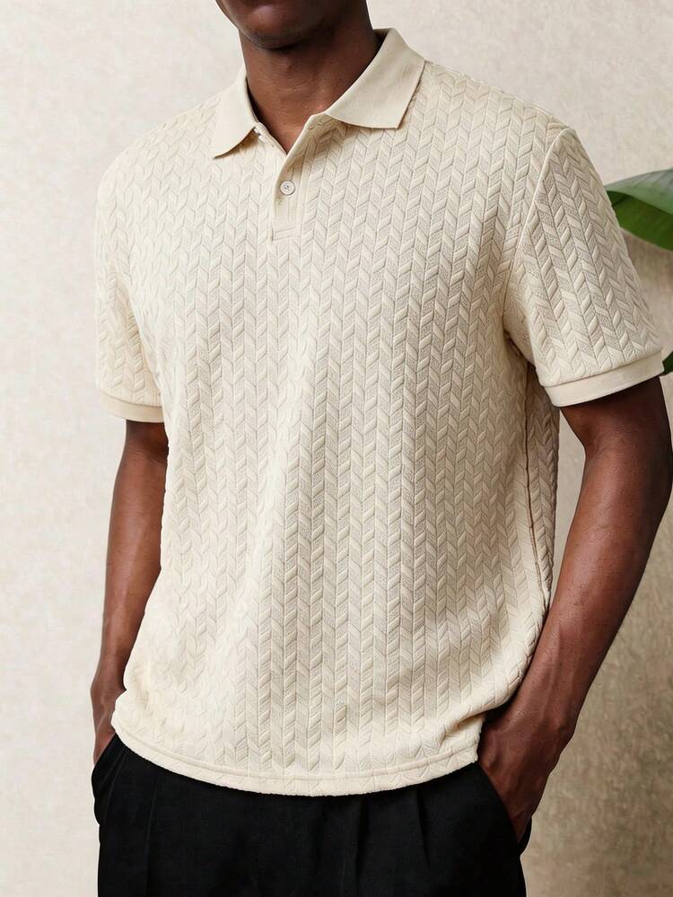 Cable Knit Polo Shirt