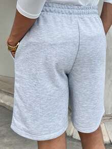 Ngobest Haus Ngobest Haus 男士字母贴布抽绳腰短裤 - 淺灰色 - 查看 2