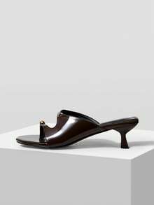 Mnmlis Giày sandal cao gót dành cho nữ - Cà phê nâu - Xem 1