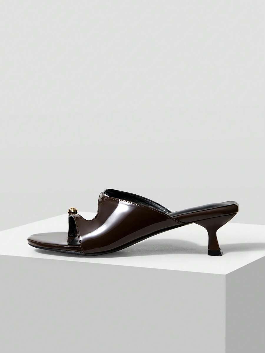 Mnmlis Giày sandal cao gót dành cho nữ - Cà phê nâu - Xem 1