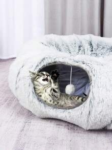 猫隧道，猫床，带垫子的游戏隧道，毛绒材质，适合深度睡眠，可拆卸可清洗，多功能互锁猫通道。 - 彩色 - 查看 3